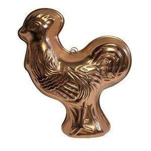 Copper Color Rooster 3 1/2 Cup Jello Mold Rustic Hanging Kitchen Decor